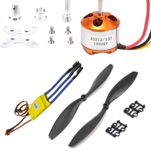 Asuinxurr RC 2212 1000KV Brushless Motor+30A ESC Elektrischer Drehzahlregler+1045 Propeller-Set für RC Multicopter Quadcopter-Set von Asuinxurr