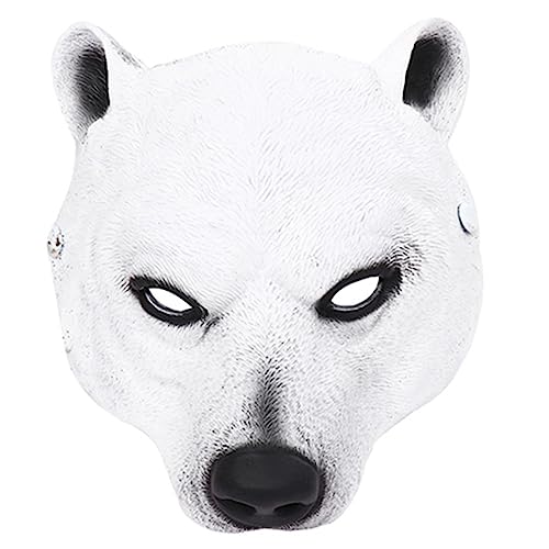 Asukohu 3D Eisbär Tierkopf Halloween Weihnachten Party Cosplays Kostüm Zubehör für Erwachsene Party Dress Up Eisbär Halloween Cosplays Kostüm für Erwachsene Dekorationen Requisiten PU von Asukohu