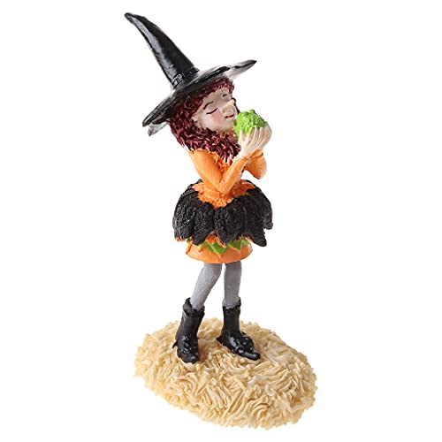 Asukohu Halloween-Hexe für Kunstharz-Figur, Desktop-Ornament für Zuhause, Büro, Desktop-Dekoration von Asukohu