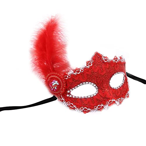 Asukohu Kostüm Feder Maskerade Ball Maske Halloween Karneval Cosplay Party Half Face Requisiten Karneval Kostüm Zubehör Set Für Männer Erwachsene Frauen von Asukohu