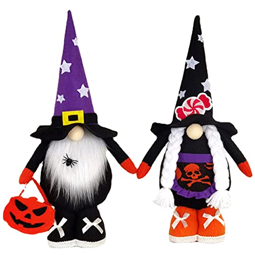 Asukohu Mr. & Mrs. Halloween Zwerge Paar 2er Set Handmade Swedish Tomte Skandinavisch von Asukohu