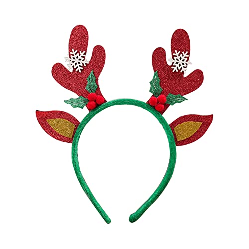 Roter Haarreif mit Geweih, Cartoon-Motiv, Frohe Weihnachten, Kopfschmuck, Brillenrahmen, Erwachsene, Kinder, Geschenke, Noel-Spielzeug von Asukohu