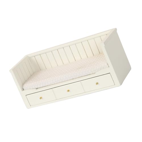 Schlafzimmer Einzelbett Miniaturmöbel Modell Puppenhäuser Zubehör Realistisches Vintage Bett Spielset 1:12 Kreative Puppenhäuser Schlafzimmer Einzelbett Miniaturmöbel Modell Puppenhäuser Zubehör Realistisches Vintage Bett Spielset 1:12 Kreative Puppenhäuser von Asukohu