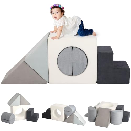 Asweets Baby-Kletterblöcke aus Schaumstoff für Kleinkinder, 1–3, weiches Spielset, Indoor-Kletterspielzeug, perfekte Klettermatten für Kinder, Mehrzweck, 6 Stück Schaumstoff-Kletterer (komprimierte von Asweets