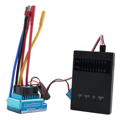 Asyduey 1:10 Auto 120A Wasserdicht Bürstenlos Esc + Programm Karten Kombination Einzelheiten, für 1/10 Rc Auto von Asyduey