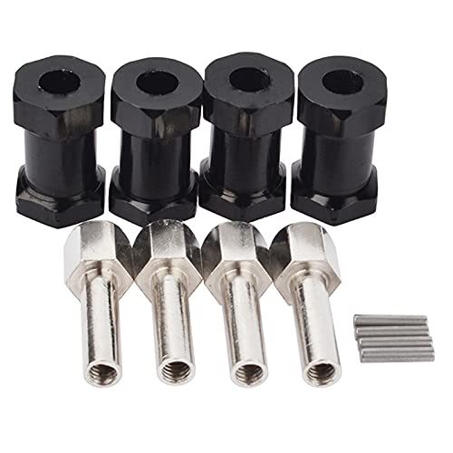 Asyduey 4 StüCke Aluminium RC Auto 12 Mm Sechskant Rad Naben Antrieb Adapter VerläNgerung Kombinierer Koppler für 1/10 RC Crawler Axial SCX10 D90, Schwarz 20 Mm von Asyduey