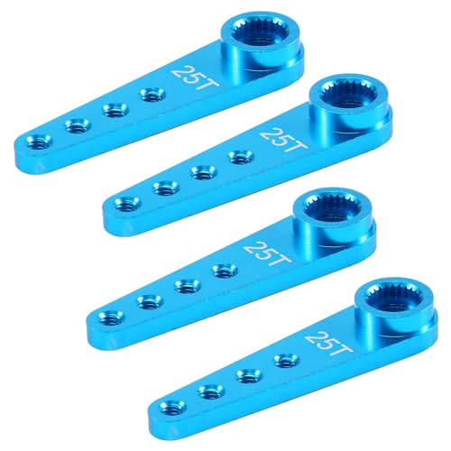 Asyduey 4 Stuecke 37 Mm 25 T Metall VerläNgerung Lenkung Servo Arm Horn für RC Auto Raupen Teile, Blau von Asyduey