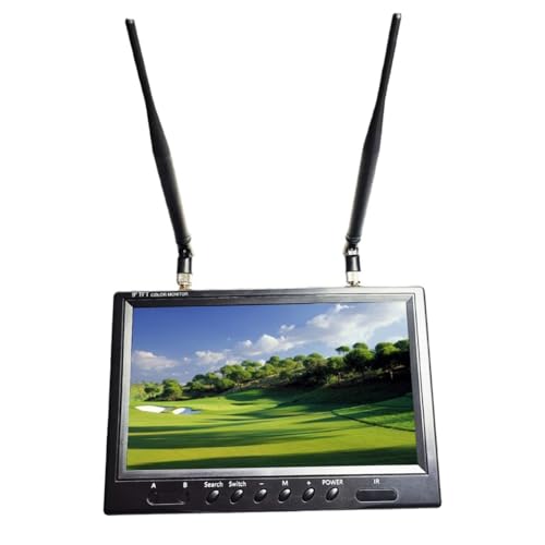 Asyduey 9 5,8G FPV-Monitor LCD-Bildschirm 800x480 20Hz-20KHz Stereo-Dual-Receiver für RC FPV Drone Quadcopter Langlebig Einfach zu Verwenden EU-Stecker von Asyduey