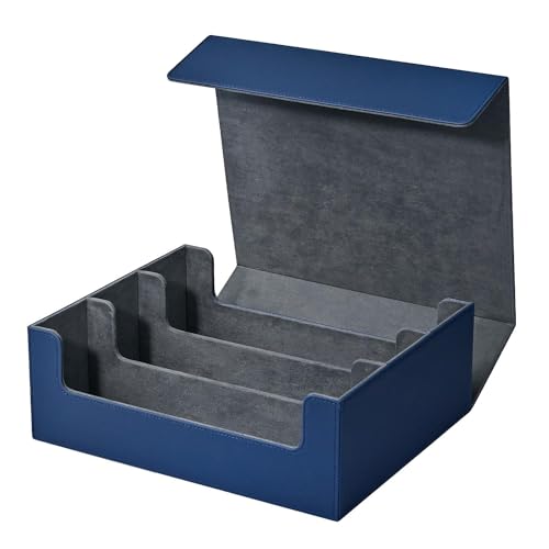 Asyduey Kartenaufbewahrungsbox für Sammelkarten, Kartendeck-Hülle für Mehr Als 1800 Karten mit Einzelhülle, Langlebig, Einfach zu Verwenden, Ca. 290 X 245 X 105 Mm, Blau von Asyduey