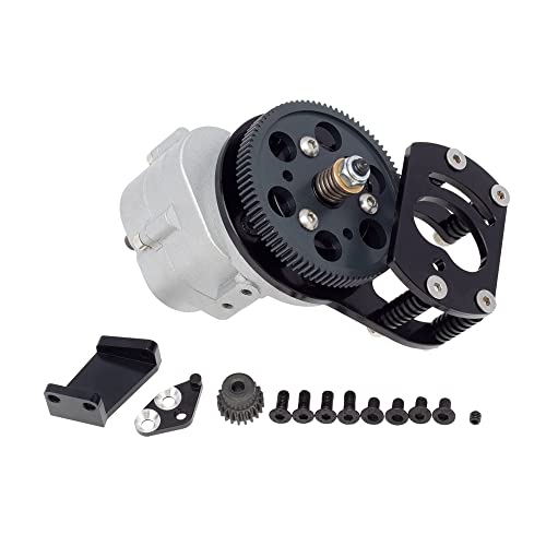 Asyduey Metall R3 Einzel Geschwindigkeit ​​Getriebe mit Motor Getriebe Halterung für 1/10 RC Crawler Auto D90 II D110 Gelande 2,A von Asyduey