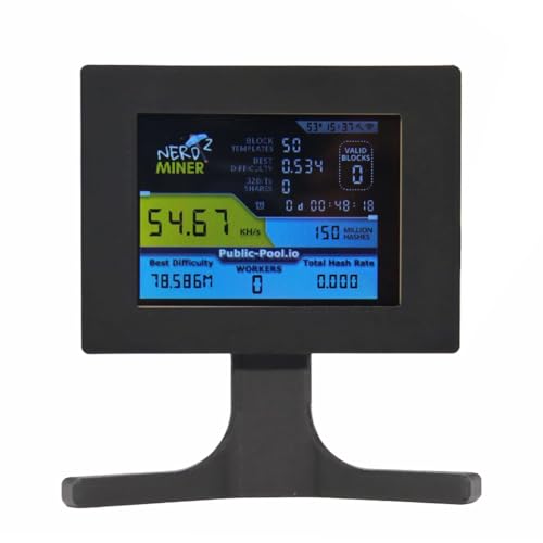 Asyduey Nerdminer V2 56kh/S 2,8 LCD-Display Nerdminer Bitcoin Crypto Solo Lotterie Desk Miner Kryptowährung Miner Schwarz von Asyduey