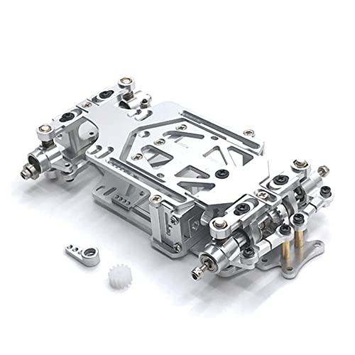 Asyduey RC01 1/28 Scale RWD RC Drift Autod Radstand Einstellbarer Metall Chassis Rahmen KIT für K969 K989 284131 Mini-Q,Silber von Asyduey