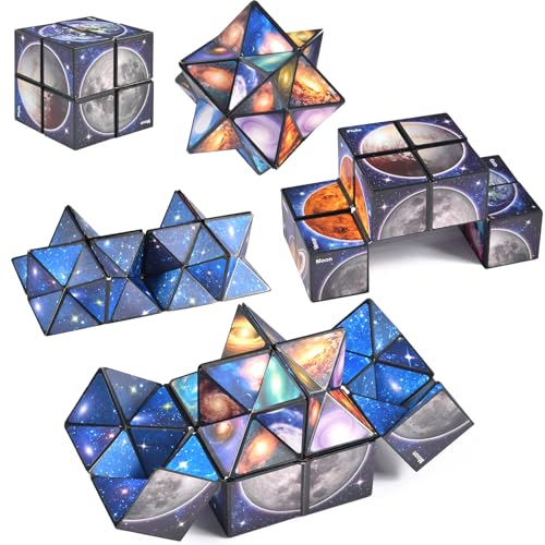 Sternenwürfel Zauberwürfel Set, Zaubersternwürfel, 2 in 1 Zauberwürfel, Transforming Cubes, Lernspiel Geschenke, für Kinder und Erwachsene von AsyinXson