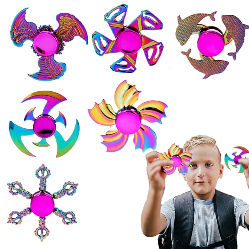 Aszaui 6 Stück Fidget Spinner, Spinner Spielzeug für Kinder, Spinner Finger Lager Finger Tri-Spinner Toy.Stressabbau Anti Angst Sensorisches Spielzeug Kinder und Erwachsene. von Aszaui