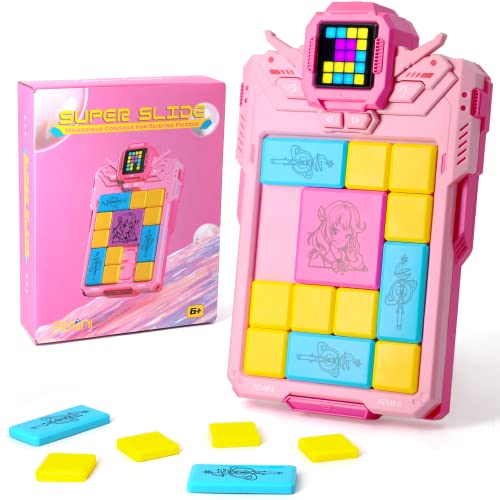 AtMini Super Slide schiebepuzzle mit 2000 rätsel, geduldspiele für Kinder,IQ puzzler pro,Reisespiele Geburtstag für Jungen Mädchen, Handheld spielkonsole für alle Altersgruppen(Rosa Kriegerin) von AtMini