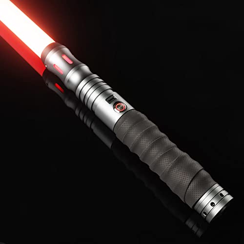 Duell-Lichtschwerter Smooth Swing FX Lightsaber RGB 16 Farben veränderbares Lichtschwert - 16 Modus-Sounds, Metallgriff h Lichtschwerter für Erwachsene, Unterstützung für Echte Schwere Duelle, Grau von Atexbser