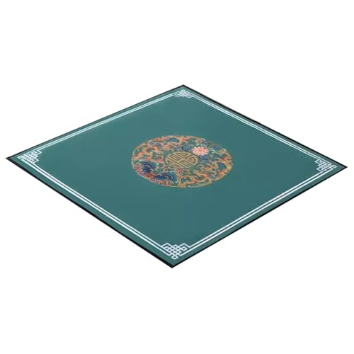 AthuAh mahjong Spiel set, Polyester-Mahjong-Tischmatte, Brettspiel-Spielmatte for Tischbrettspiele, Kartenspiele, Legespiele (Farbe: Blau, Größe: 35,4 x 35,4 Zoll)(Green,23.6x23.6inch) von AthuAh