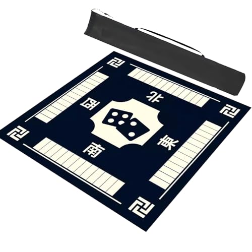 mahjong spiel set, Quadratische Mahjong-Tischmatte mit Regeln, Heimspiel-Kartenspielmatte, doppelseitige, rutschfeste, geräuschreduzierende Spieltischabdeckung (Farbe: Rot, Größe: 35,4 x 35,4 Zoll/90 von AthuAh