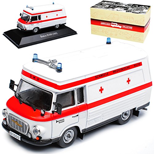 Atlas Barkas B1000 SMH Schnelle Medizinische Hilfe DDR Ambulanz Krankenwagen Weiss 1961-1990 1/43 Modell Auto von atlas editions