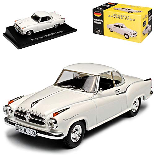 Atlas Borgward Isabella Coupe Weiss 1954-1961 1/43 Norev Modell Auto mit individiuellem Wunschkennzeichen von atlas editions