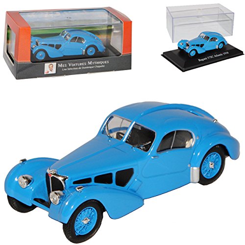 Atlas Bugatti 57SC Atlantic Coupe Blau 1934-1940 mit Sockel und Vitrine 1/43 Modell Auto von atlas editions