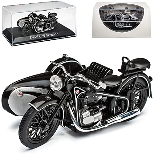 IXO EMW R35 Gespann mit Seitenwagen Schwarz 1945-1955 1/24 Atlas Modell Motorrad von IXO