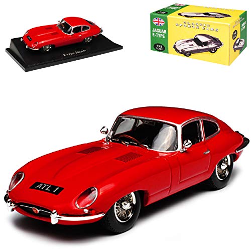 Atlas Jaguar E-Type Coupe Rot 1961-1974 1/43 Norev Modell Auto mit individiuellem Wunschkennzeichen von atlas editions