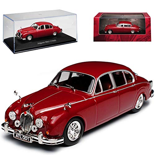 Atlas Jaguar Mark 2 MKII Limousine Dunkel Rot 1959-1969 1/43 Modell Auto mit individiuellem Wunschkennzeichen von atlas editions