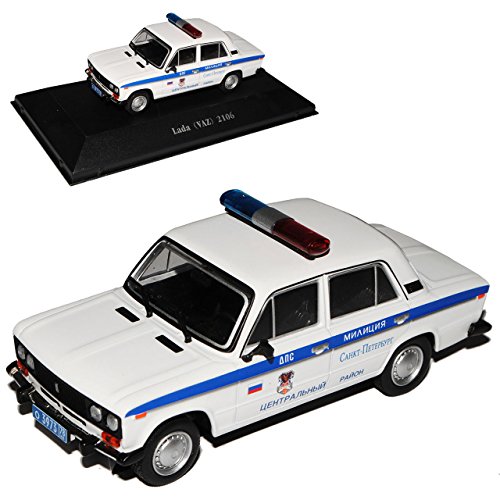 Atlas Lada VAZ 2106 Polizei Moskau Russland 1/43 Modell Auto mit individiuellem Wunschkennzeichen von Atlas