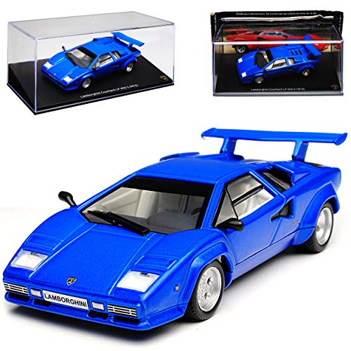 Atlas Lamborgihini Countach LP400 S Coupe Blau 1974-1990 1/43 Modell Auto mit individiuellem Wunschkennzeichen von atlas editions