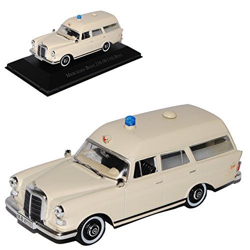 Atlas Mercedes-Benz 230 W110 Binz Krankenwagen kleine Heckflosse 1961-1968 1/43 Modell Auto mit individiuellem Wunschkennzeichen von Atlas