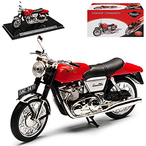 Atlas Norton Commando 750 Rot mit Sockel 1/24 Modell Motorrad von Atlas