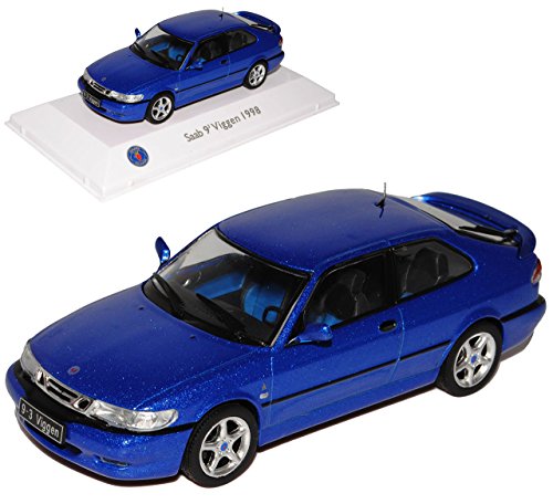 Atlas Saab 9-3 YS3D Viggen Coupe Blau 1. Generation 1998-2003 1/43 Modell Auto mit individiuellem Wunschkennzeichen von Atlas