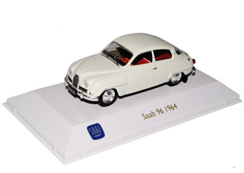 Atlas Saab 96 V4 Limousine Weiss Beige 1960-1980 1/43 Modell Auto mit individiuellem Wunschkennzeichen von Atlas