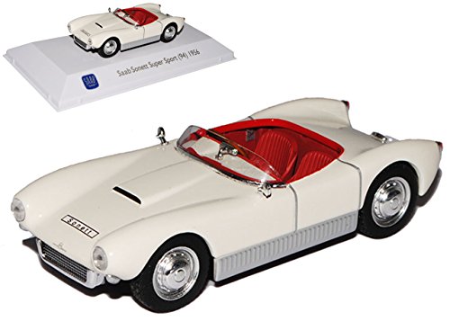 Atlas Saab Sonett I Super Sport 94 Cabrio Weiss 1955-1957 1/43 Modell Auto mit individiuellem Wunschkennzeichen von Atlas