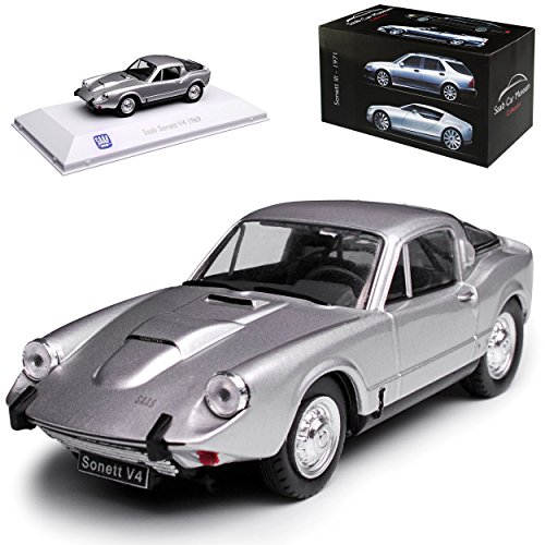 Atlas Saab Sonett V4 Coupe Silber 1969 1/43 Modell Auto von Atlas