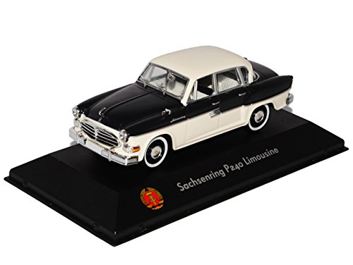 Atlas Sachsenring P240 Limousine Schwarz Weiss DDR 1/43 Modell Auto von Atlas