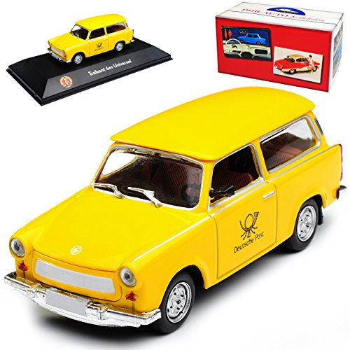 Atlas Trabant 601 Universal Kombi Gelb Deutsche Post 1964-1990 DDR 1/43 Modell Auto mit individiuellem Wunschkennzeichen von atlas editions