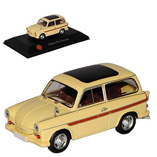 Atlas Trabant P60 Camping Kombi Beige DDR 1/43 Modell Auto mit individiuellem Wunschkennzeichen von Atlas