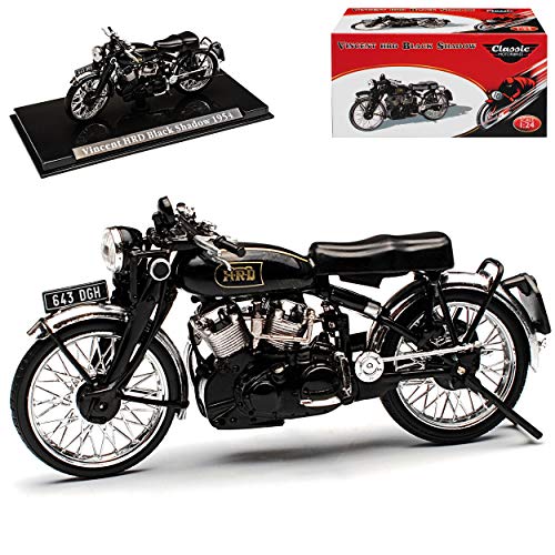 Atlas Vincent HRD Black Shadow Schwarz 1954 mit Sockel 1/24 Modell Motorrad von atlas editions