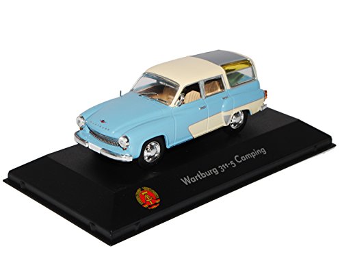 Atlas Wartburg 311/5 Kombi Camping Blau Beige 1/43 Modell Auto mit individiuellem Wunschkennzeichen von Atlas