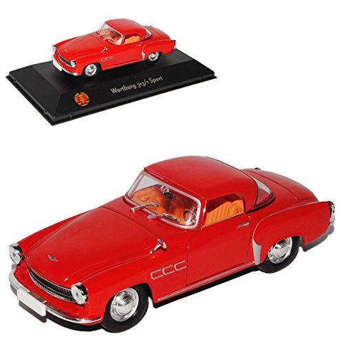 Atlas Wartburg 313/1 Sport Coupe Rot 1957-1960 1/43 Modell Auto mit individiuellem Wunschkennzeichen von atlas editions