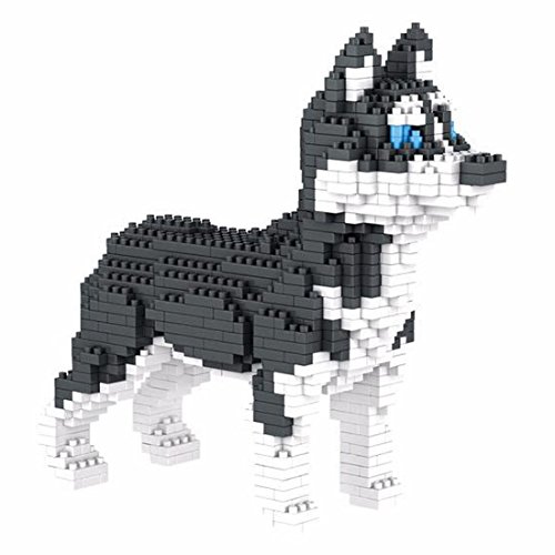 Atomic Building Sibirischer Husky Hund Figur zum Zusammenbauen mit Nanoblock 950 Teile von Atomic Building