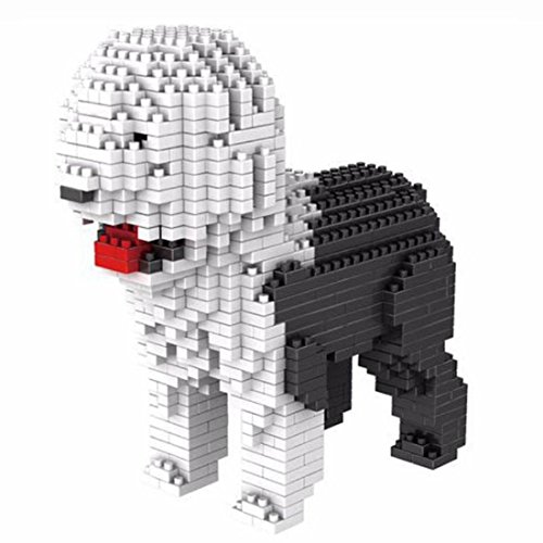 Atomic Building Englischer Schäferhund oder Bobtail (English Shepherd) Figur zum Zusammenbauen mit Nanoblocks 950 Teile von Atomic Building