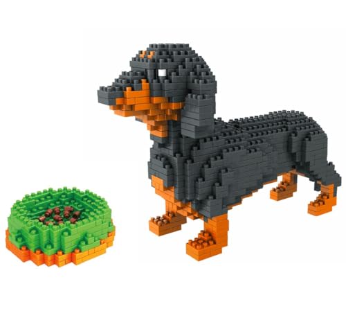 Atomic Building Wursthund oder Dackel, Figur zum Zusammenbauen mit Nanoblocks, 898 Teile von Atomic Building