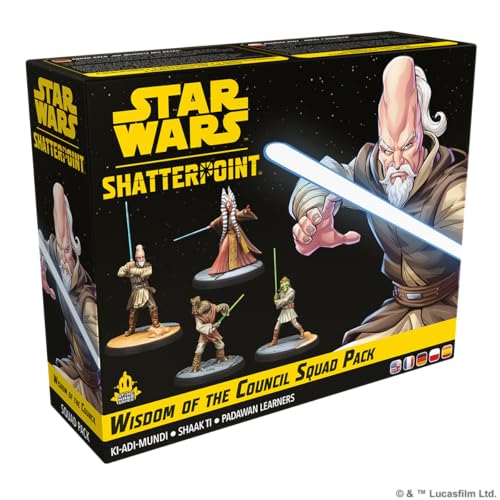 ATOMIC MASS GAMES, Star Wars: Shatterpoint – Wisdom of The Council (Die Weisheit des Rates), Squad-Erweiterung, Tabletop, 2 Spieler, ab 14+ Jahren, 90-120 Minuten, Deutsch, Mehrsprachig von Atomic Mass Games