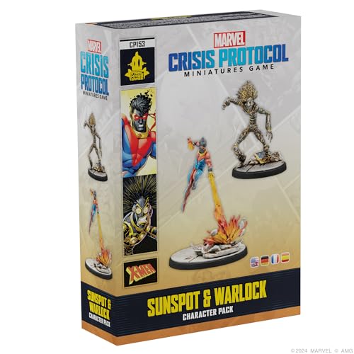 ATOMIC MASS GAMES, Marvel: Crisis Protocol – Sunspot & Warlock, Charakter-Erweiterung, Tabletop, 2 Spieler, ab 14+ Jahren, 90-120 Minuten, Deutsch, Mehrsprachig von Atomic Mass Games