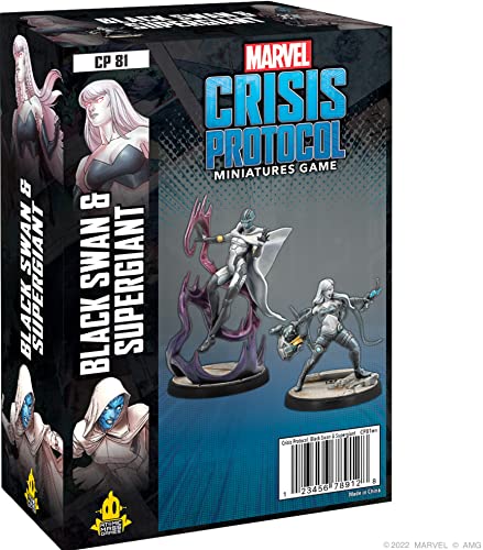 Atomic Mass Games | Black Swan & Super Giant: Marvel Crisis Protocol | Miniaturspiel | Alter 14+ | 2 Spieler | 45 Minuten Spieldauer, FFGCP81 von Atomic Mass Games