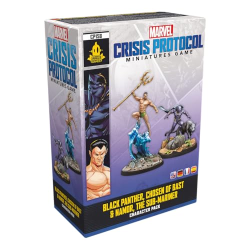 Atomic Mass Games, Marvel: Crisis Protocol – Black Panther, Chosen of Bast & Namor, the Sub-Mariner, Charakter-Erweiterung, Tabletop, 2 Spieler, ab 14+ Jahren, 90-120 Minuten, Deutsch, Mehrsprachig von Atomic Mass Games