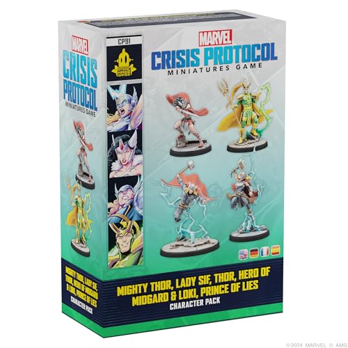 Atomic Mass Games, Marvel: Crisis Protocol – Mighty Thor, Lady Sif, Thor, Hero of Midgard & Loki, Prince of Lies, Charakter-Erweiterung, Tabletop, 2 Spieler, 14+ Jahren, 90-120 Minuten, Mehrsprachig von Atomic Mass Games